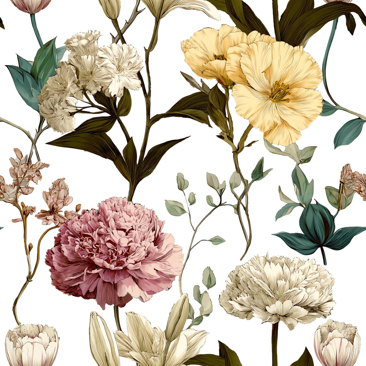 myforHD Papel Pintado Autoadhesivo Flores Papel de Pared Papel Adhesivo para Muebles Removible Impermeable Estilo Retro Vinilo PVC Pegatina Decorativos Pared Salon Papel Pared Dormitorio — view 18