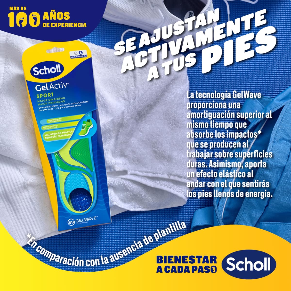 Dr. Scholl's Plantillas GelActiv Sport para Hombre - Para calzado deportivo, comodidad todo el día, absorción de impactos y elasticidad con la tecnología GelWave - Talla 40-46,5 — view 3