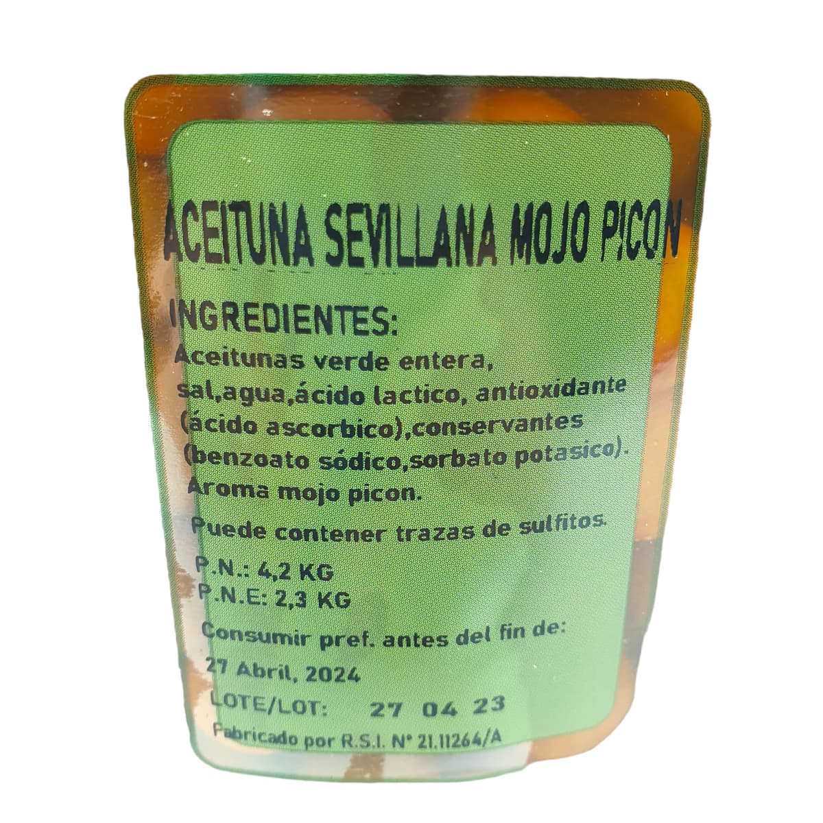 Aceitunas Mojo Picon - Garrafa Pet de Olivas Mojo Picon de 4,2 kg. - Aceitunas Mojo Picon Llo-Paco — view 2