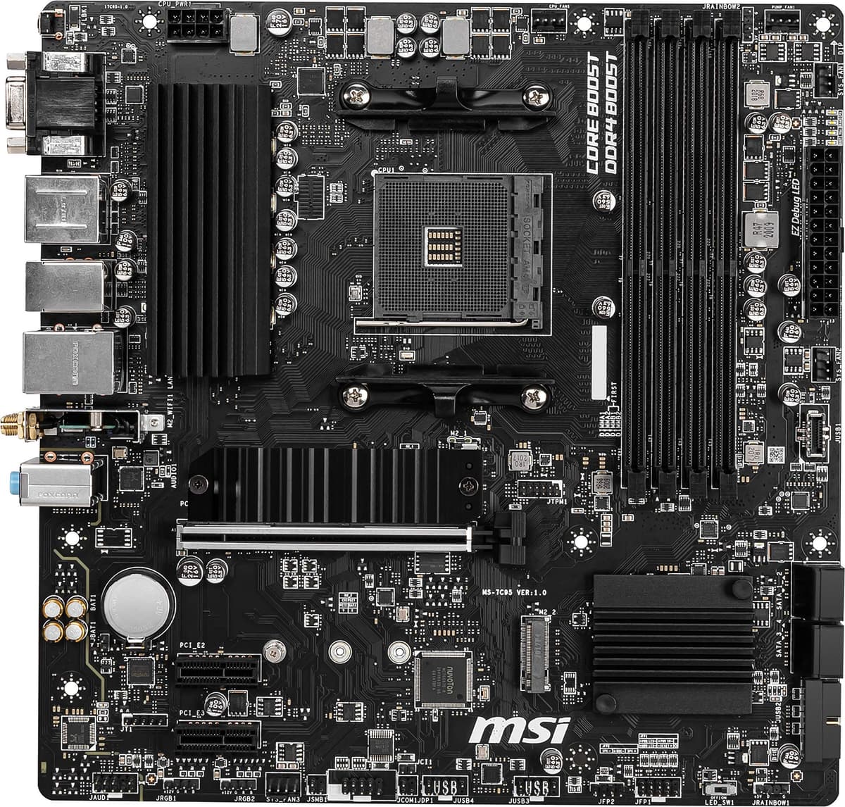 MSI B550M PRO-VDH WIFI Motherboard M-ATX - Supports AMD Ryzen 5000 Series Processors, AM4, DDR4 Boost (4400MHz/OC), 1 x PCIe 4.0 x16, 3 x PCIe 3.0 x16, 1 x M.2 Gen4, 1 x M.2 Gen3, Gigabit LAN, Wi-Fi 6 — view 5