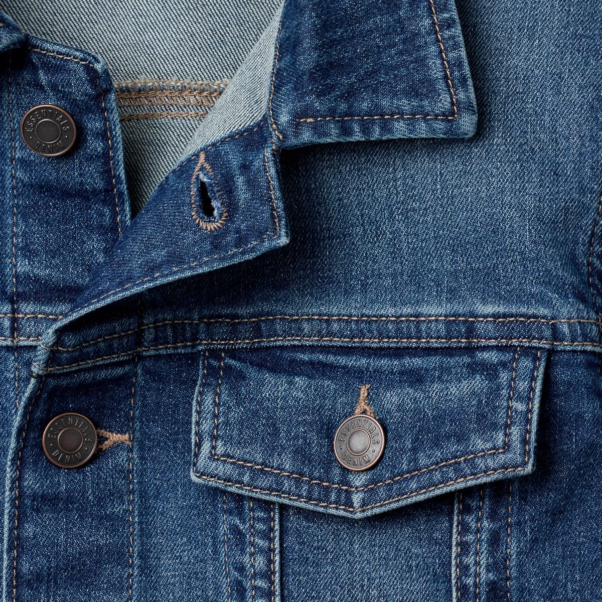 Amazon Essentials Unisex Kids' Medium Stretch Regular-Fit Denim Trucker Jacket for Boys and Girls — view 4