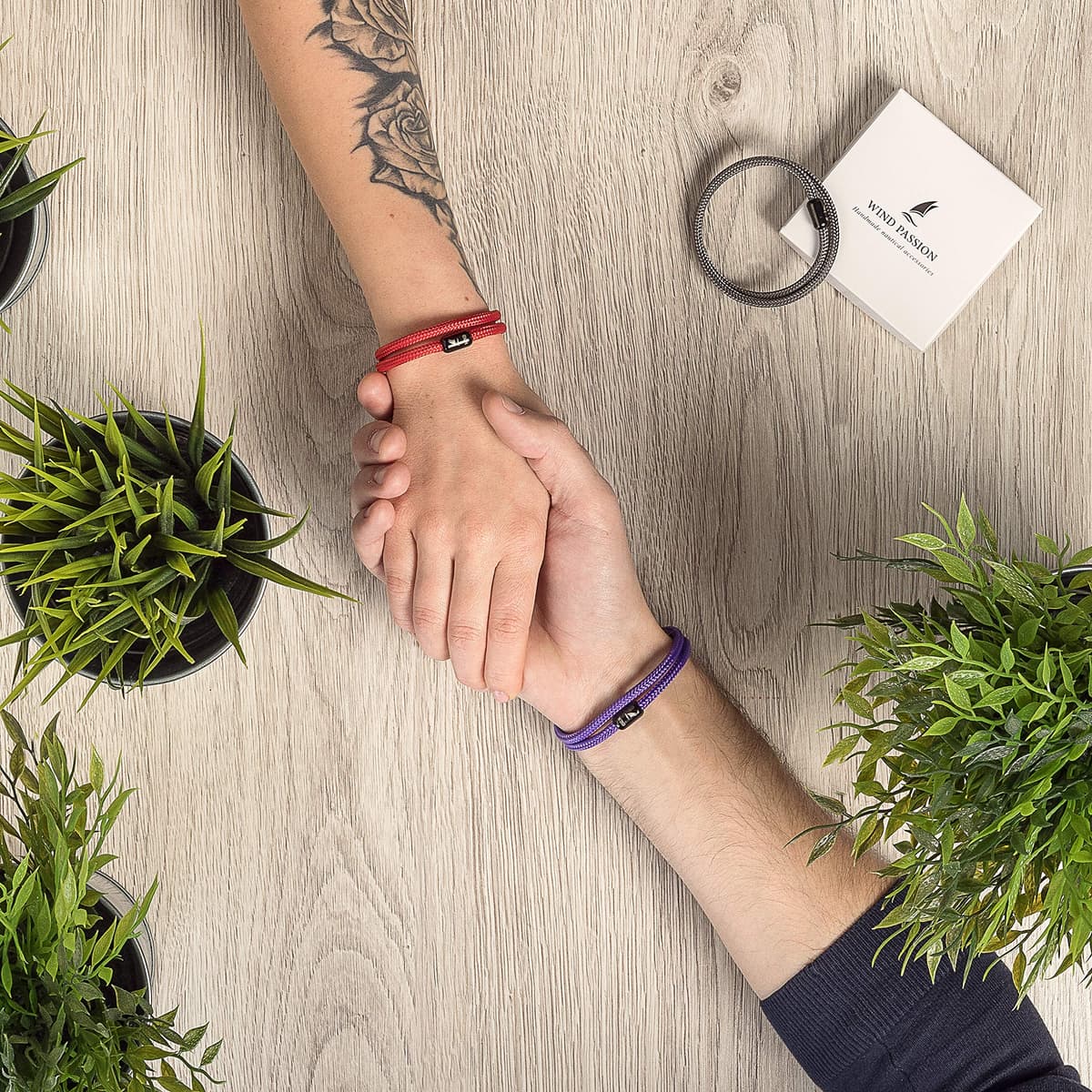 Wind Passion - Pulsera Magnética Paracord para Hombre y Mujer - Cuerda Náutica Hecha a Mano - Cordón Surfera de Verano - Regalo Navidad — view 3