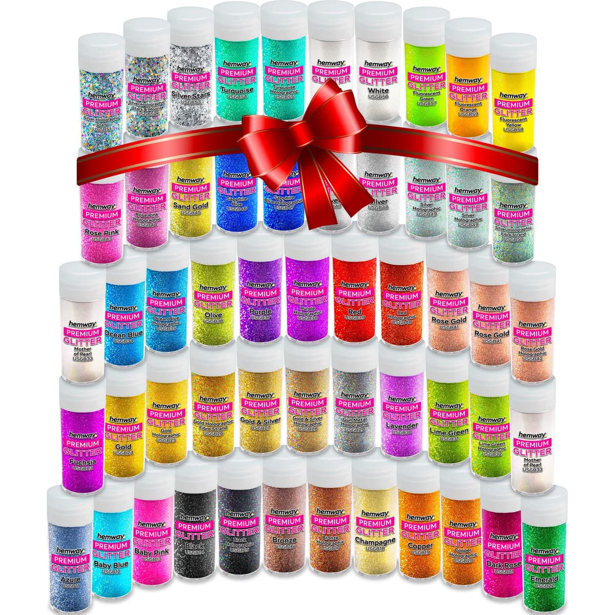 Hemway Ultra Sparkle Glitter Baby Pink Iridescent 100g Fine | Glitter for Arts & Craft, Makeup, Nail Art, Crafting, Card Making, Sparkle Decoration — view 123