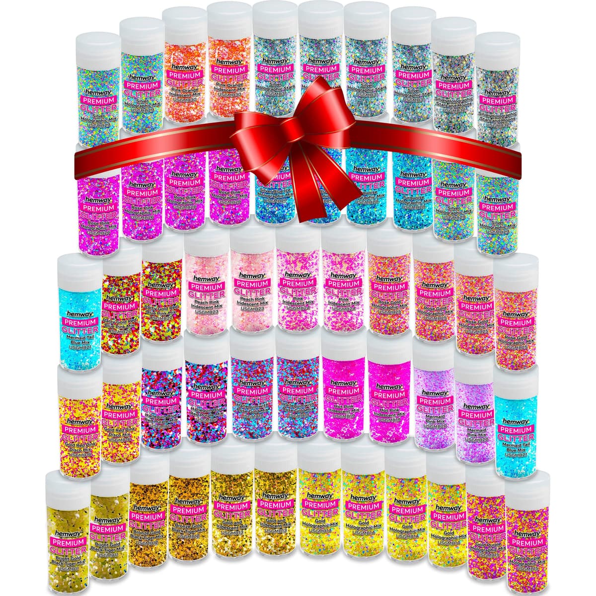 Hemway Ultra Sparkle Glitter Baby Pink Iridescent 100g Fine | Glitter for Arts & Craft, Makeup, Nail Art, Crafting, Card Making, Sparkle Decoration — view 222