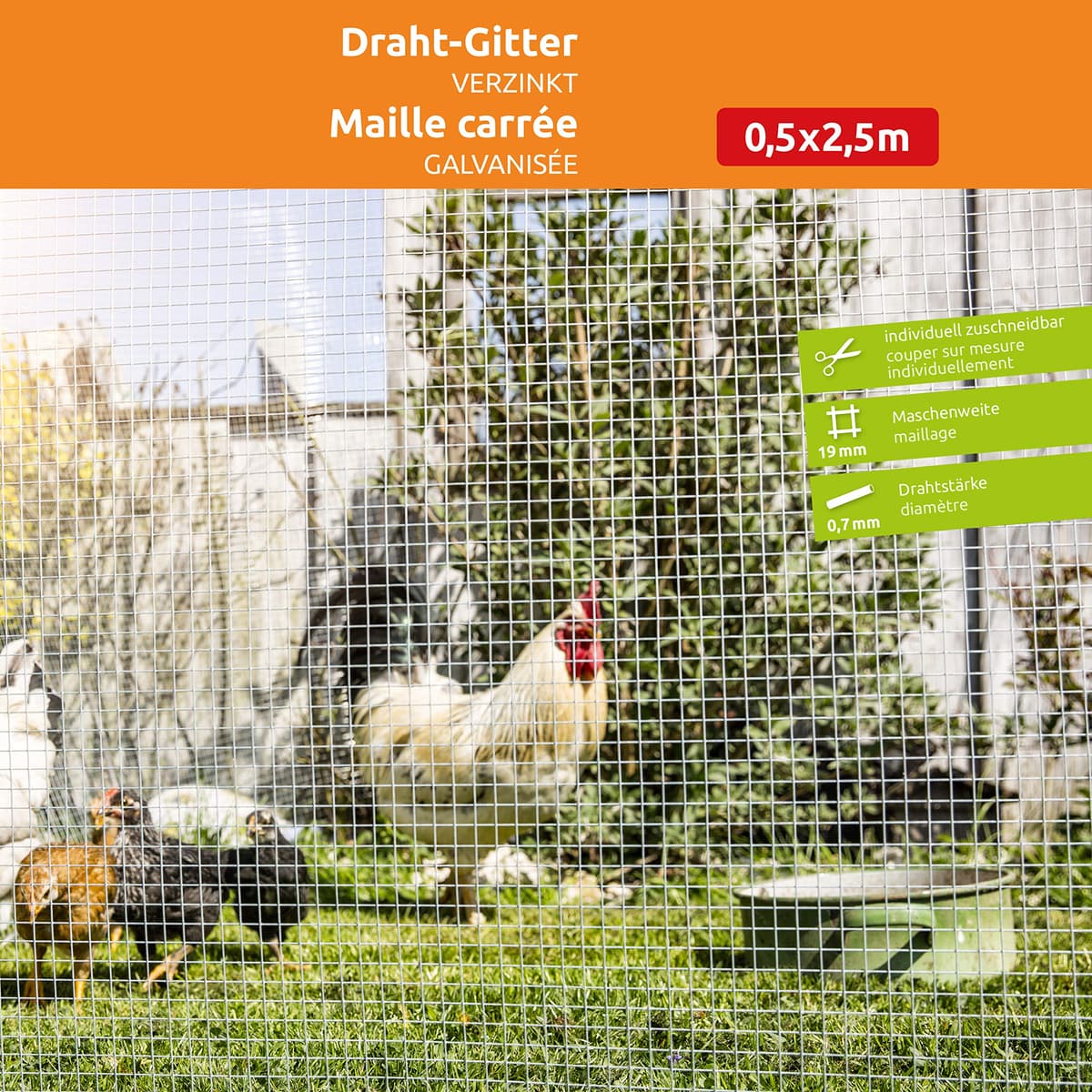 Windhager 79066 - Malla de Alambre galvanizado para Conejos, cobayas o Pollos, 0.5 x 2.5 m — view 2