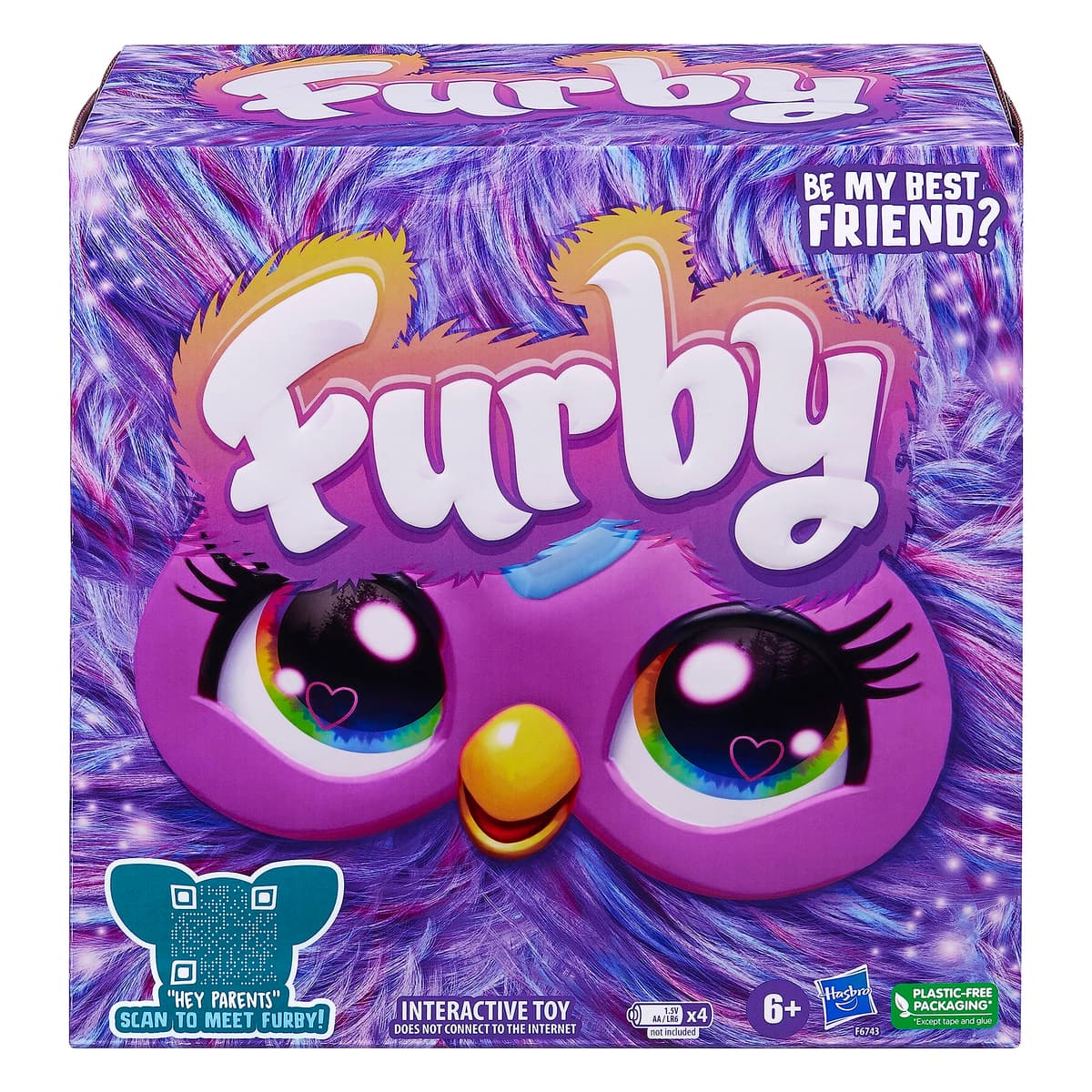 Furby Electronic Plush Toy with Sounds for Kids, Plush Toys, Interactive Talking Furby Collectible, 15 cm/6 inch, Soft to the Touch, Purple — view 2