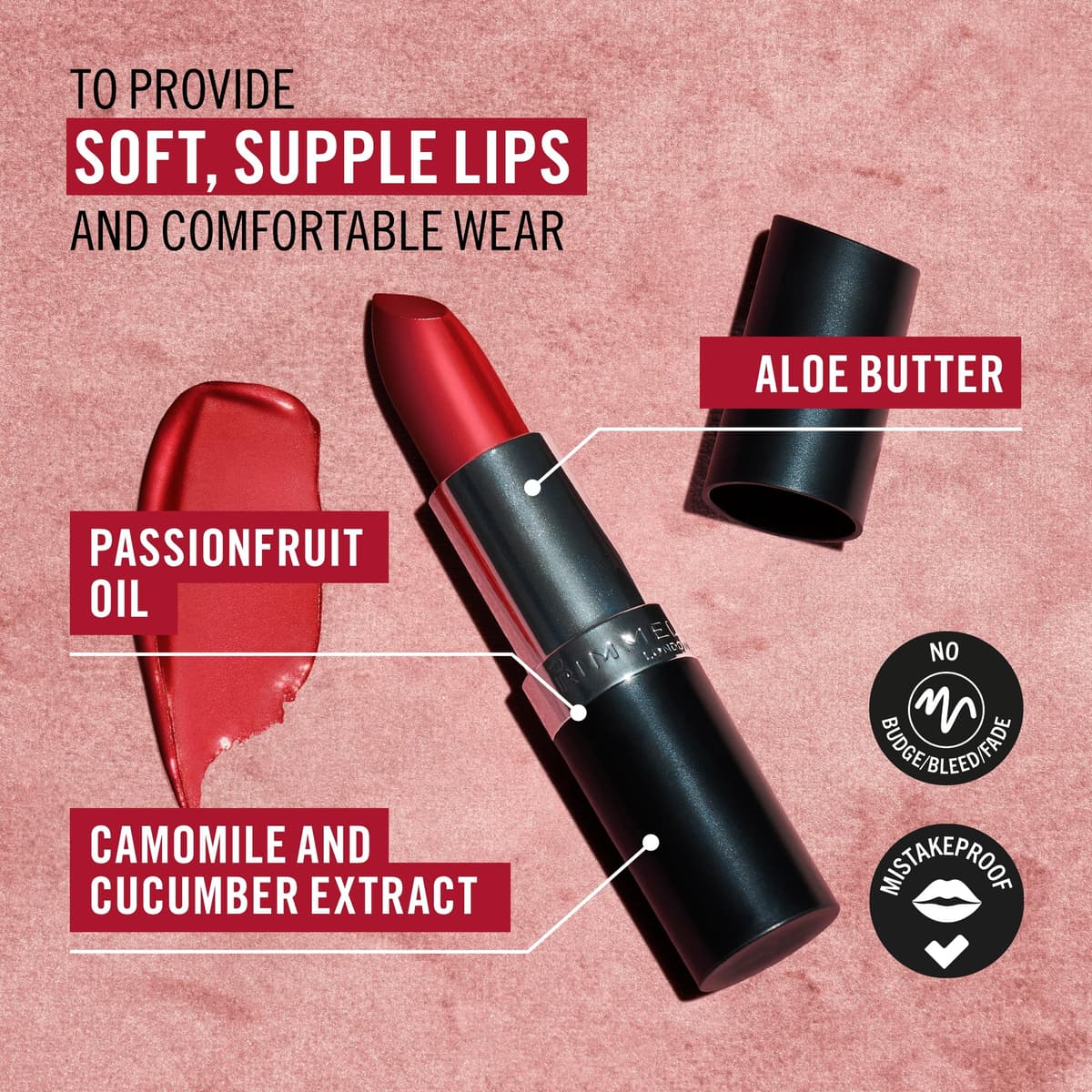 Rimmel Lasting Finish Lipstick 066 Heather Shimmer, Creamy Satin Finish, Long Lasting 8 HR Wear, Comfortable Formula, Rich Pigment — view 4