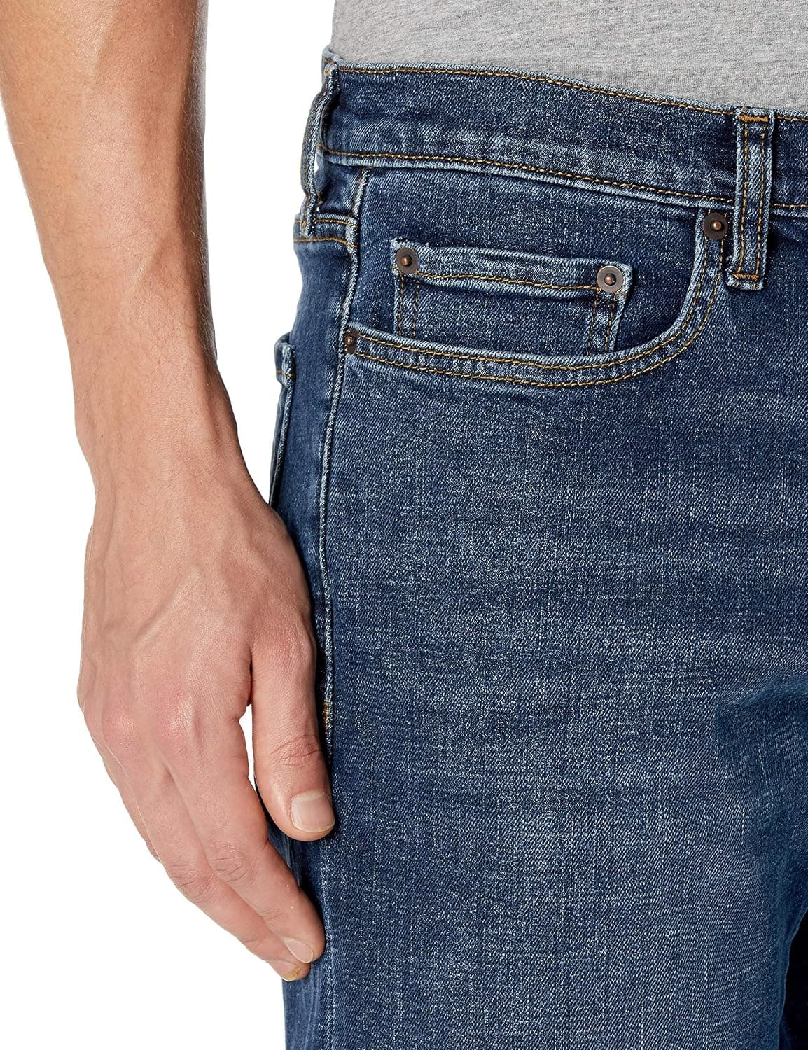 Amazon Essentials Men's Straight-Fit Stretch Jean - Discontinued Colours 36W / 29L Dark Blue Vintage — view 3