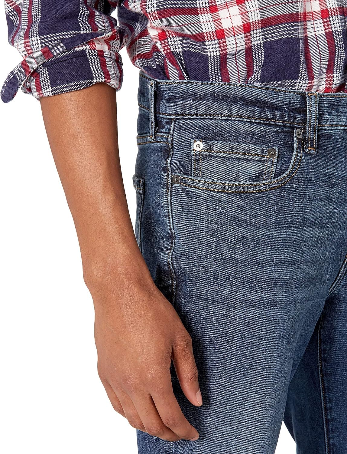 Amazon Essentials Hombre Vaqueros Ajustados - Colores interrumpidos 35W / 32L Lavado Medio — view 3
