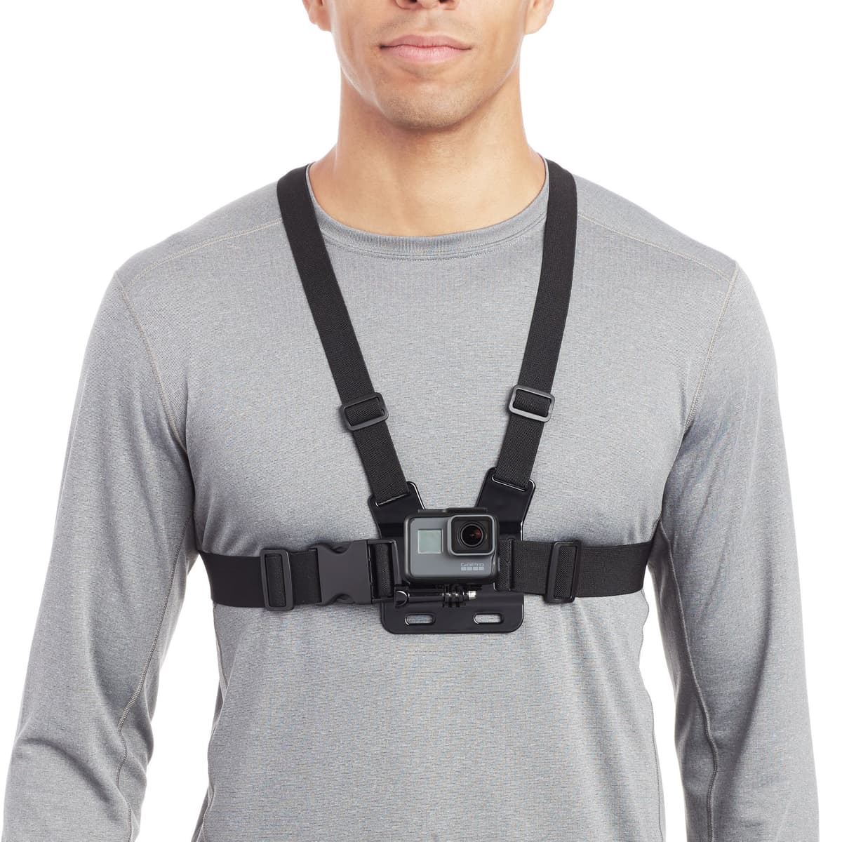 Amazon Basics Arnés de Pecho Ajustable para GoPro y Cámaras de Acción, Ligero y Cómodo, Negro — view 3