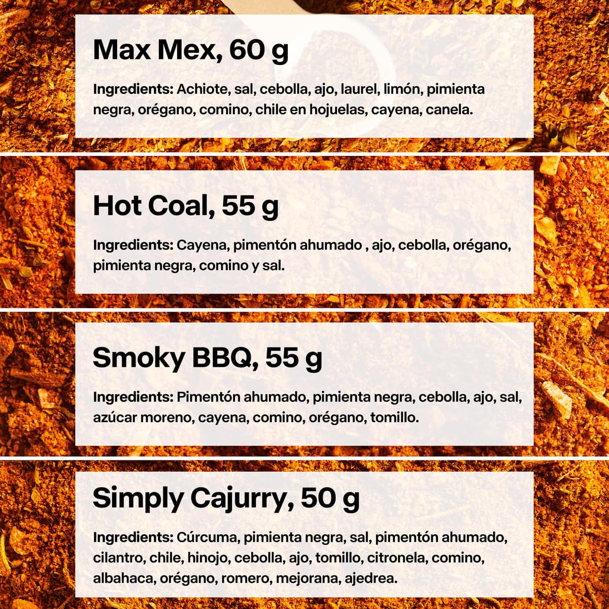 Set de Especias Gourmet para Cocinar Specials Foods - Sazonador con Curry, Ajo, Cayena para Pescado, Cerdo, Pollo y Verduras (Pack Airfryer) — view 3