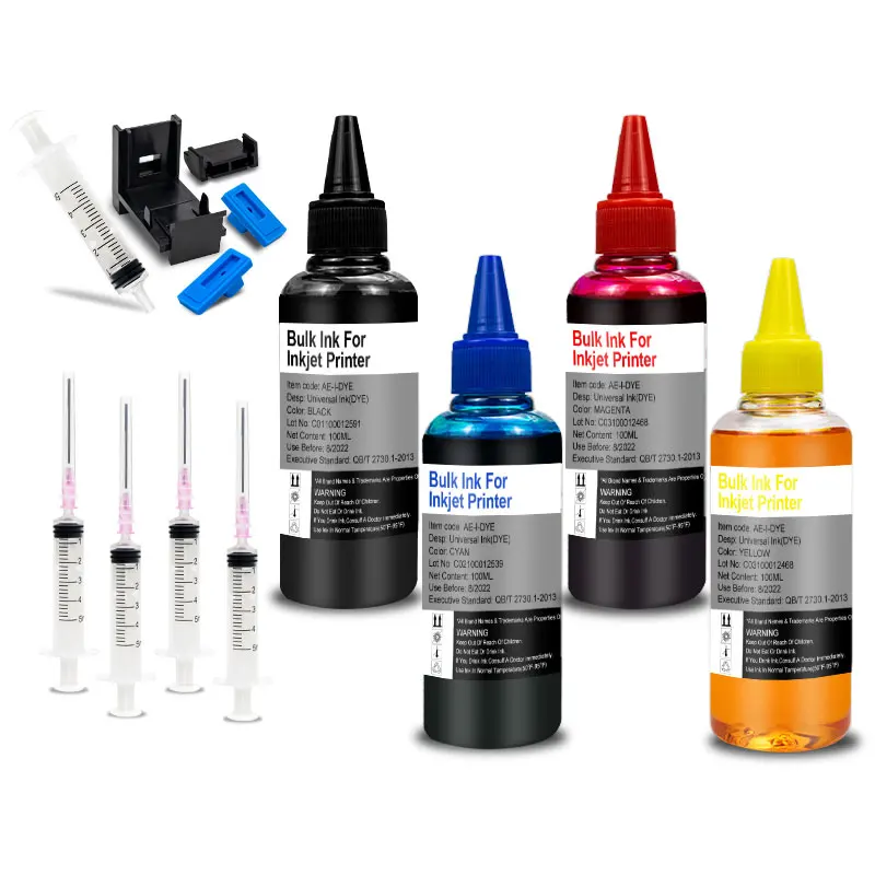 MorePage Universal Refill DYE Ink kit For Epson Canon HP Brother DELL Inkjet deskjet CISS Cartridge Printer Ink