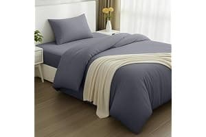 Utopia Bedding 3 Piece Single Bedding Set - Duvet Cover, Fitted Sheet with Pillow case - Soft Brushed Microfiber (Grey)