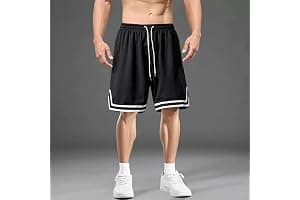 Pantalones cortos de entrenamiento a rayas de secado rápido para hombre, absorben la humedad, cintura elástica y bolsillos para gimnasio, correr, deportes, color negro clásico