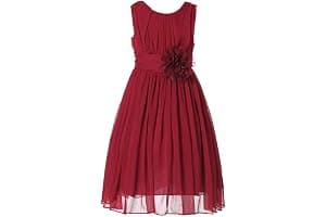 HAPPY ROSE Junior Bridesmaids Little Girls Elegant Ruffle Chiffon Summer Flowers Girls Dresses