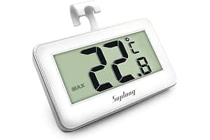 Fridge Thermometer, Suplong Digital Waterproof Fridge Freezer Thermometer Easy to Read LCD Display With Max/Min Record Function
