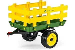Peg Perego Children's John Deere Stake-Side Trailer, Green & Yellow