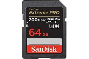 SanDisk 64GB Extreme PRO SDXC card, SD Card, V30 Memory Card, 4K UHD, up to 200 MB/s, SanDisk QuickFlow Technology, RescuePro Deluxe Data Recovery Software, UHS-I, Class 10, U3, V30