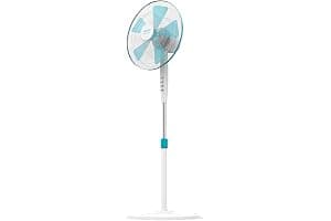 Cecotec Ventilador de Pie EnergySilence 500. 40 W, 5 Aspas de 40 cm de diámetro, Oscilante, 3 Velocidades, Altura Ajustable de 110 a 130 cm, Motor de Cobre, Diseño en Blanco