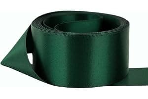 Satin Ribbon. 38mm Wide 5 Meters (Dark Green) Gift Wrap Ribbon, Ribbons for Gift Wrapping, Christmas Ribbon, Gift Wrapping Ribbon for Crafting, Wedding Party Decor