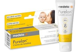 Medela crema de lanolina Purelan para pezones, alivio para pezones doloridos y piel seca, a base de ingredientes naturales, hipoalergénica y probada dermatológicamente, sin fragancia, 37 g