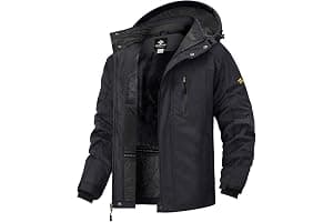 GEMYSE Chaqueta esquí hombre Chaqueta invierno cortaviento con capucha Chaqueta snowboard impermeable Chaqueta outdoor forrada Chaqueta funcional