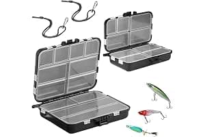 2 Piezas Caja Pesca, Doble Capa Caja de Aparejos, Impermeable Caja de Pesca Plástica para Cebos de Pesca, Almacenamiento de Aparejos y Pesca Al Aire Libre