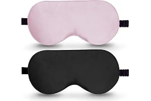 BeeVines Sleep Mask, 2 Pack 100% Real Natural Pure Silk Eye Masks with Adjustable Strap for Sleeping, Mulberry Silk Eye Sleep Shade Cover, Block Light Reduces Puffy Eyes Traveling Gifts