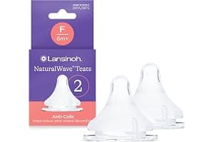 Lansinoh NaturalWave Baby Bottle Teats - Fast Flow - Anti-Colic Air Vent - BPA & BPS-Free - Clinically Proven to Reduce Nipple Confusion - Compatible with Lansinoh Bottles - 2 Pack