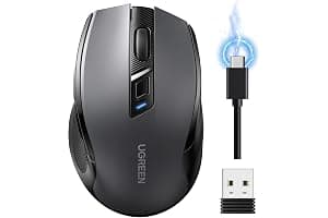 UGREEN Wireless Mouse, Bluetooth Mouse&2.4GHz Dual Modes, Fast-rechargeable & Ultra-long Battery Life, 40dB Silent Computer M