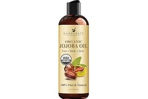 Handcraft Blends USDA Organic Jojoba Oil - Cold-Pressed 236 ml - 100% Pure and Natural - Premium Grade Carrier Oil for Skin and Hair - Hair and Body - Hexane-Free