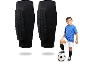 Espinilleras para niños con almohadillas de panal para fútbol, baloncesto, esquí, antigolpes, para niños y niñas