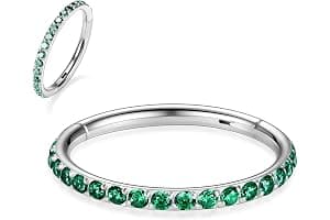AROWRO 20G 18G 16G 14G CZ Nose Septum Rings Cartilage Conch Earring Hoop 316L Surgical Steel Conch Daith Helix Tragus Piercing Jewelry Septum Clicker for Women Men