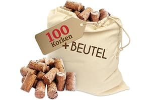 Corchos de Botella como tapones de vino para decorar, embellecer, artesanía - de naturaleza como suministros de manualidades para niños, suministros de pasatiempos para adultos 24mmx45mm (100 oscuro)