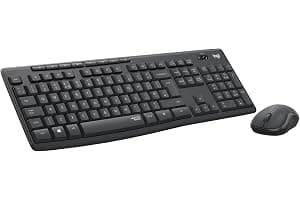 Logitech MK295 Silent Wireless Mouse & Keyboard Combo with SilentTouch Technology, Full Numpad, Advanced Optical Tracking, La