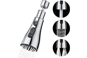 OSDUE Aireador Grifo Cocina de 360° Giratorio F24 M22 con Adaptador, 3 Modos Ajustable, Extension Difusor Atomizador Universal, Grifo Dispositivo Anti Salpicadura para Cocina, Cuarto de baño