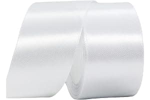 40mm Wide White Ribbon Thick Wedding Car Ribbon 22m, 1.5 inch Thick White Satin Ribbon for Gift Wrapping Wedding Car Christmas Birthday Cake Hair Bow Florist Bouquet Crafts Decorations