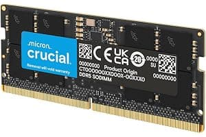 Crucial DDR5 RAM 8GB 4800MHz SODIMM, Laptop Computer Memory, Mini PC, CL40 - CT8G48C40S5