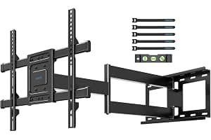 BONTEC TV Wall Bracket, Universal TV Wall Mount for 32-70 Inch, Extra Long Articulated Arm 850mm, Tilt Swivel Rotate Full Mot