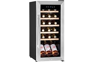 Dellonda Baridi 18 Bottle Wine Cooler Fridge with Digital Touch Screen Controls & LED Light, Stainless Steel - DH29