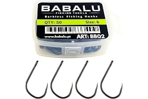Anzuelos de Pesca sin Rebarba BB02-50 Unidades en Acero de Alto Carbono