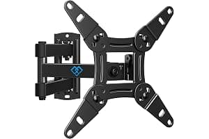 PERLESMITH TV Wall Bracket for 13-42 inch TVs, Swivel Tilt Extend Wall Mount for Flat & Curved TV up to 20kg, Max.VESA 200x200mm