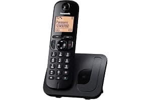Panasonic KX-TGC210 Teléfono fijo inalámbrico, LCD, Identificador de llamadas, Agenda de 50 números, Tecla de navegación, Modo ECO, Reducción de ruido, Negro