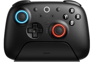 8BitDo Ultimate 2 Bluetooth Controller for Switch/Switch 2 & Windows PC, Switch Pro Controller with TMR Joysticks, Switchable Hall Effect/Tactile Triggers, Vibration and Motion Control - Black