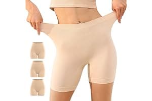 YouShow cycling pants women 3 pack high waist short leg briefs boxer briefs under dress skirt anti chafing short leggings