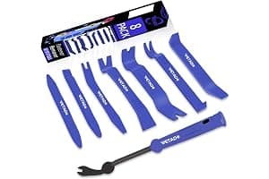 Wetado Trim Removal Tool, Car Upholstery Repair Kit, Car Door Audio Panel Trim Removal Set, Fastener Terminal Remover Tool Set Clips Pry Kit Auto Clip Pliers (8PCS Blue)