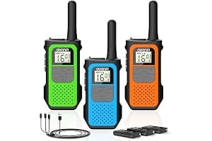 AWANFI Walkie Talkie Recargable con 1200mAh Batería, Walkie Talkie para Niños Adultos, 3 Piezas Walkie-Talkies, 16 Canales VOX, Walky Walky para Aventuras Camping Senderismo