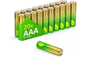 Ultra Alkaline Triple A Batteries, Long Lasting Power - Ideal for Camera, Alarm & Industrial Use - 10-Year Shelf Life - 20 Pa