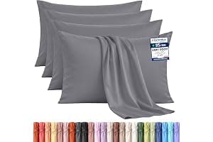 Utopia Bedding - 4 Pack Pillow Cases - OEKO-TEX - Standard Size 50x75 cm - 100% Brushed Microfiber Pillowcases with Envelope Closure, pillows not included - Wrinkle, Fade, & Stain Resistant - Grey