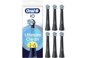 Oral-B Series iO Ultimate Clean Cabezales De Recambio Originales, Pack de 6 Recambios Negros Para Cepillos De Dientes Eléctricos Oral-B iO, Eliminación Profunda De La Placa Bacteriana